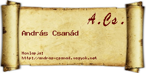 András Csanád névjegykártya
